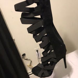 High knee sandals heels